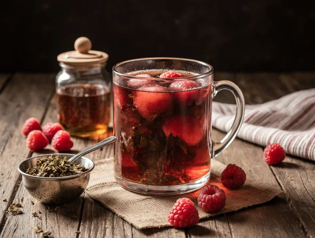 raspberry leaf tea drink