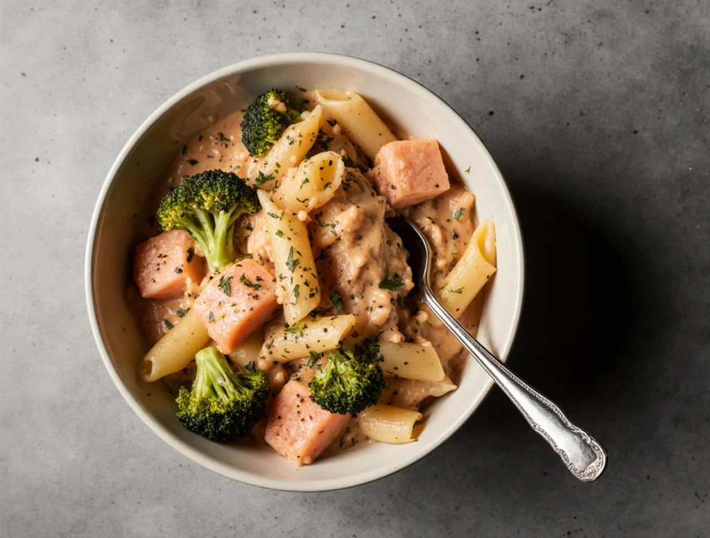 salmon and broccoli pasta