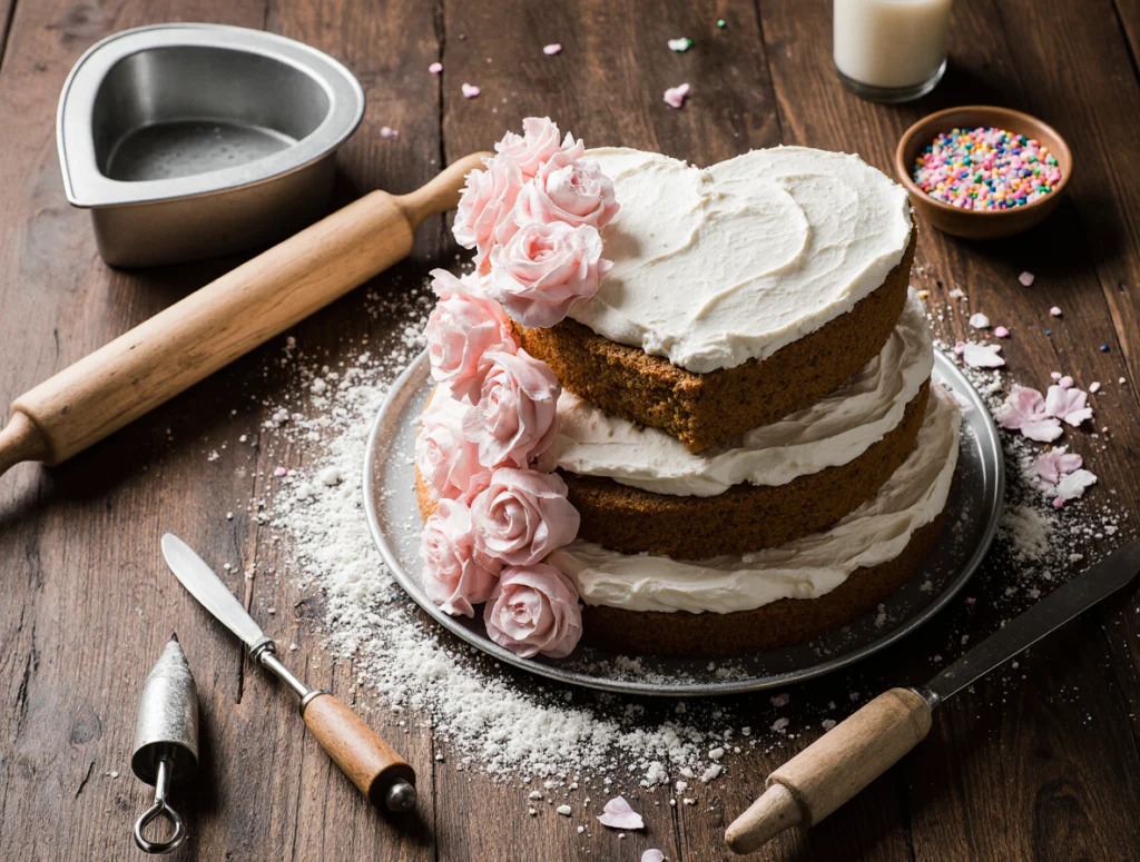heart shaped cake