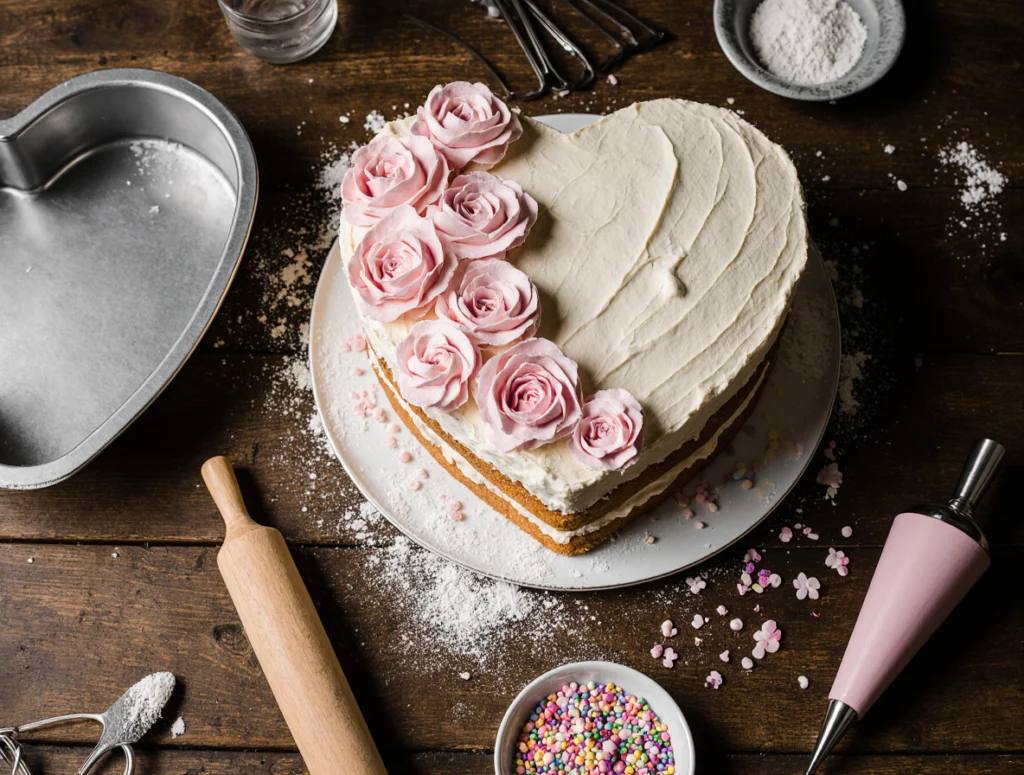 heart shaped cake