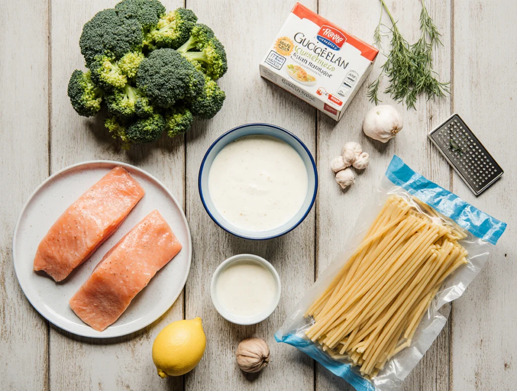 salmon and broccoli pasta
