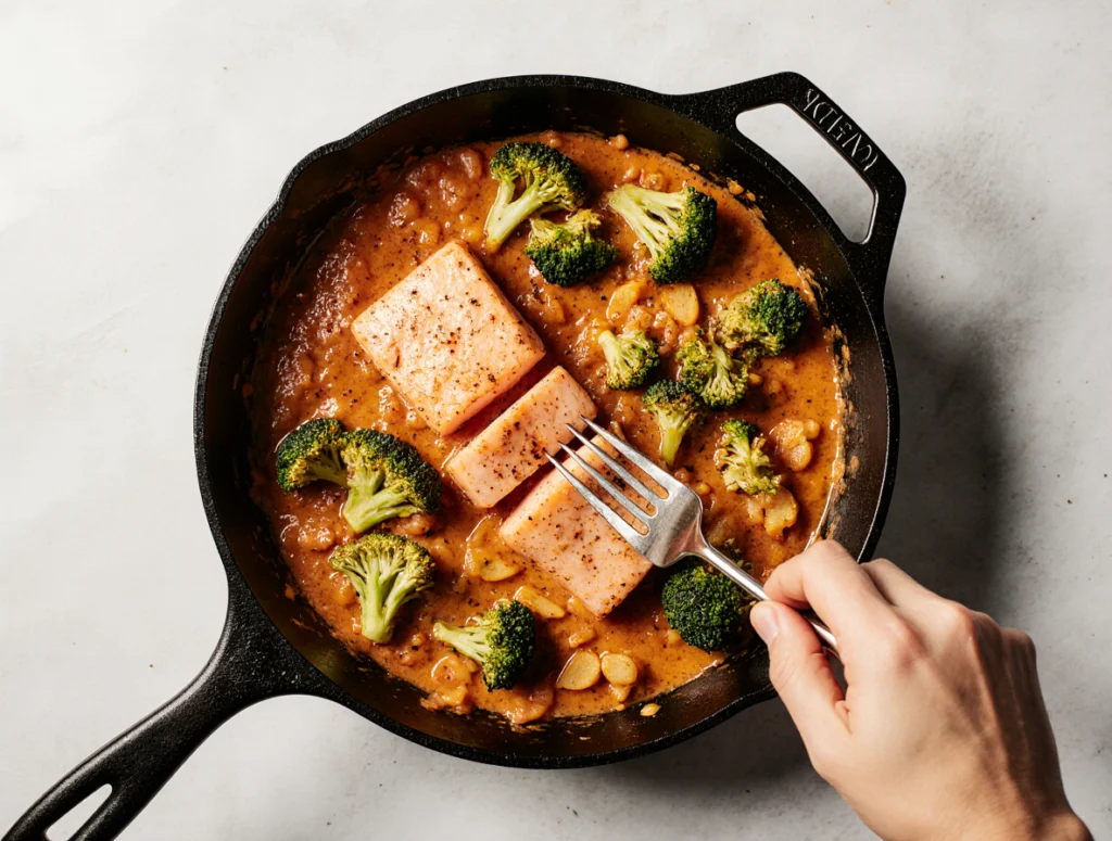 salmon and broccoli pasta