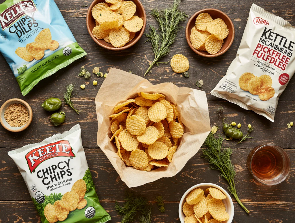 spicy dill pickle chips