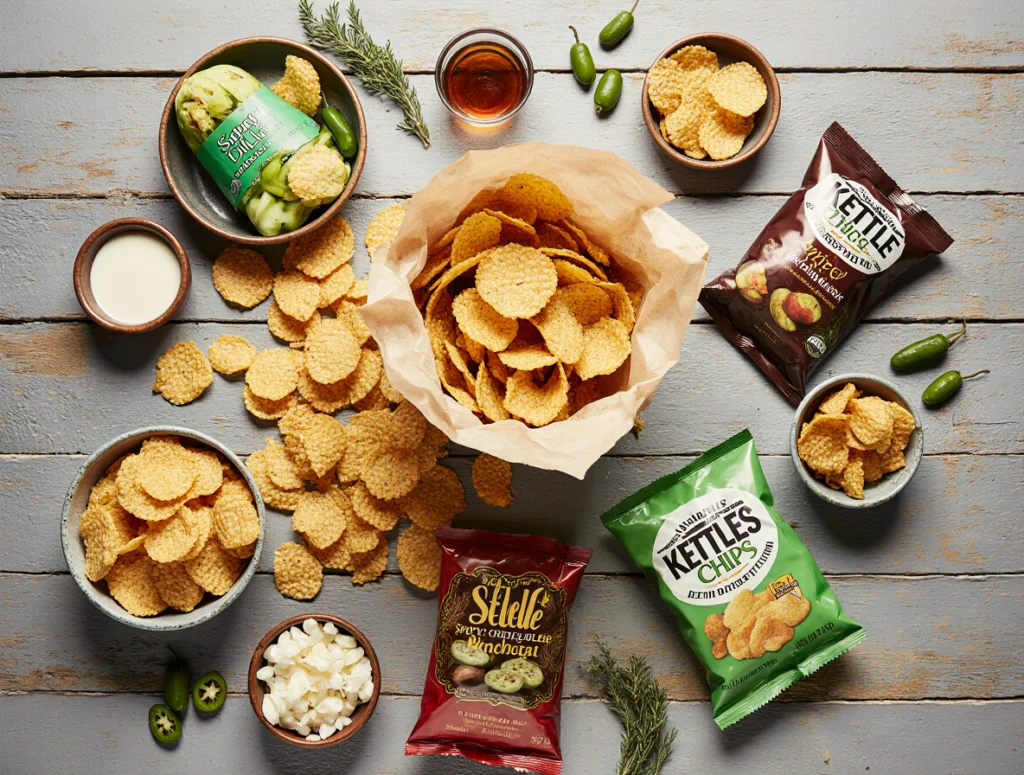 spicy dill pickle chips