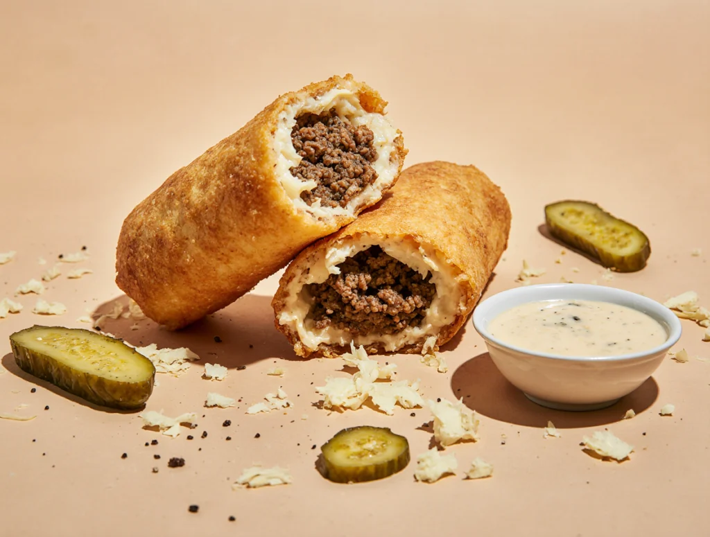 cheeseburger egg rolls