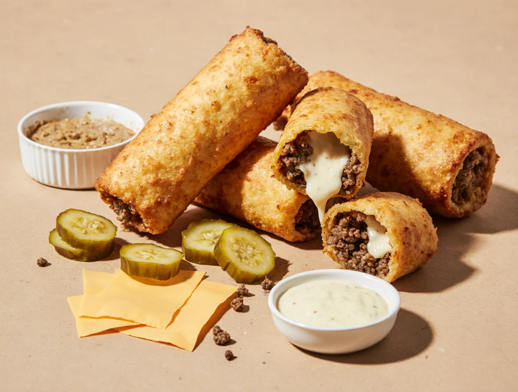 cheeseburger egg rolls
