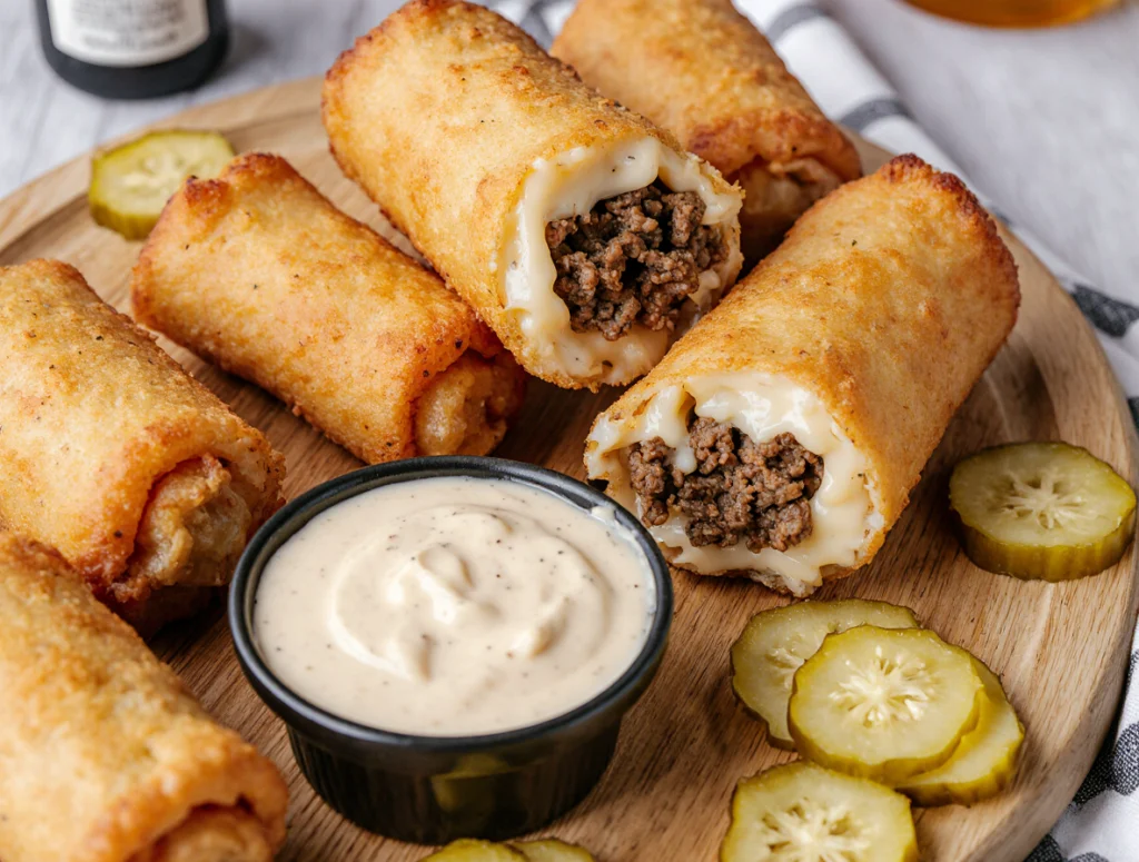 cheeseburger egg rolls