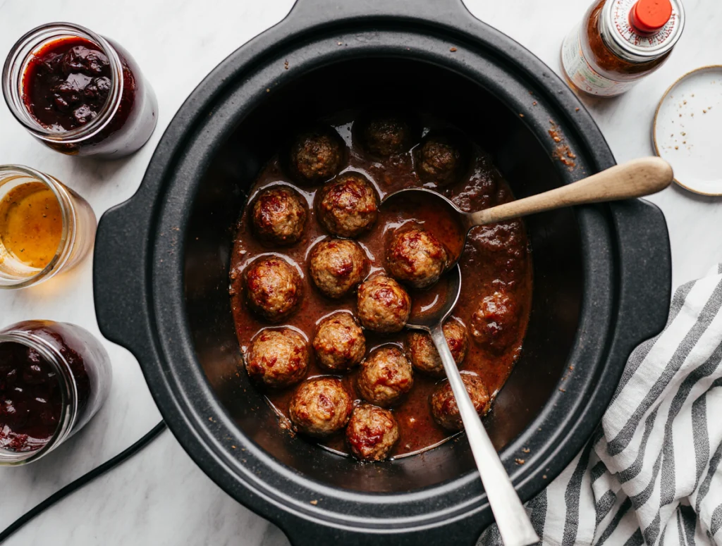 frozen meatballs in crockpot