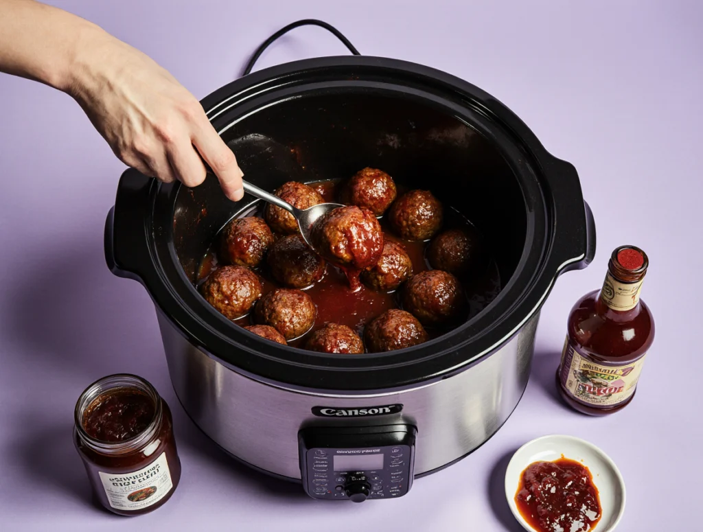 frozen meatballs in crockpot