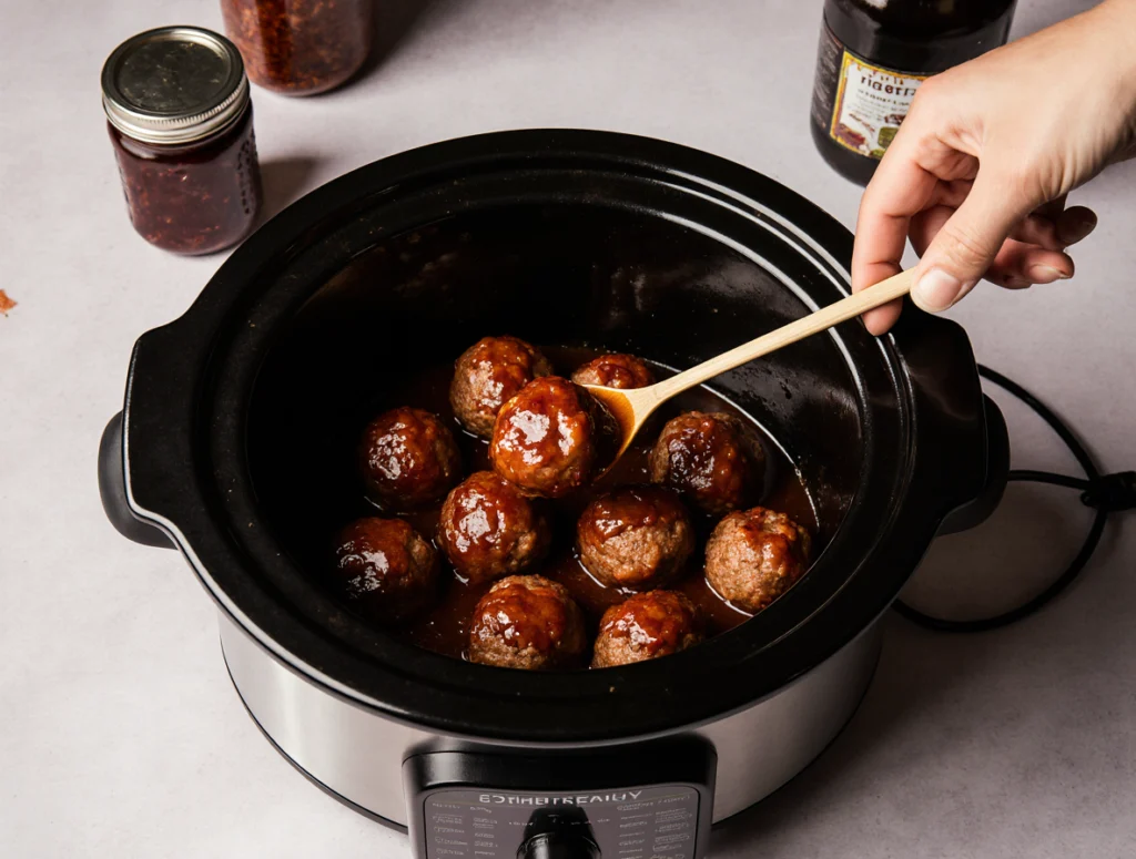 frozen meatballs in crockpot