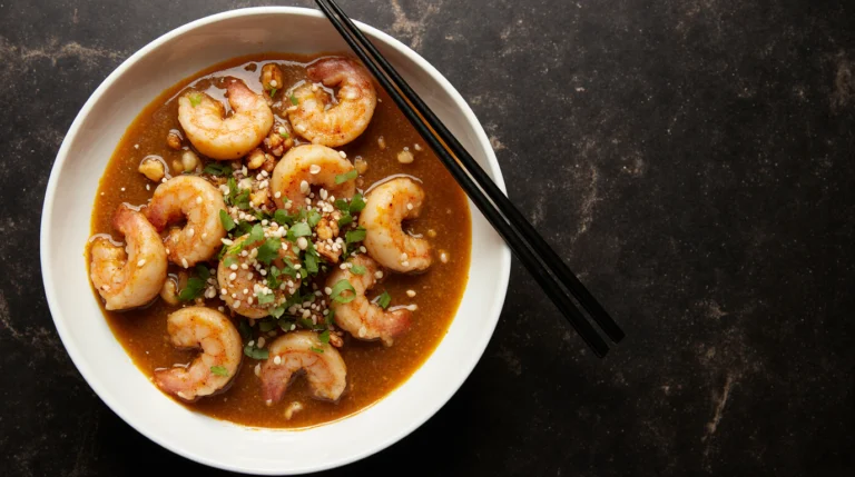 A bowl of crispy fried shrimp tossed in a creamy golden sauce with candied walnuts, showcasing the final result of the best honey walnut shrimp recipe.