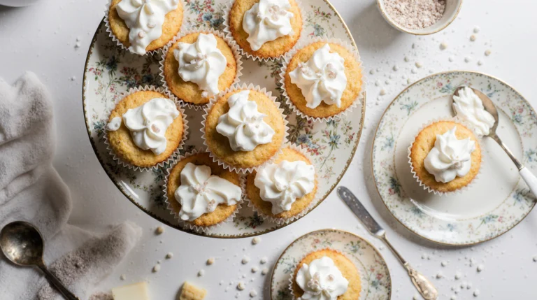 A batch of classic fairy cakes from an easy fairy cake recipe, including butterfly cakes with wings and simple glacé icing.